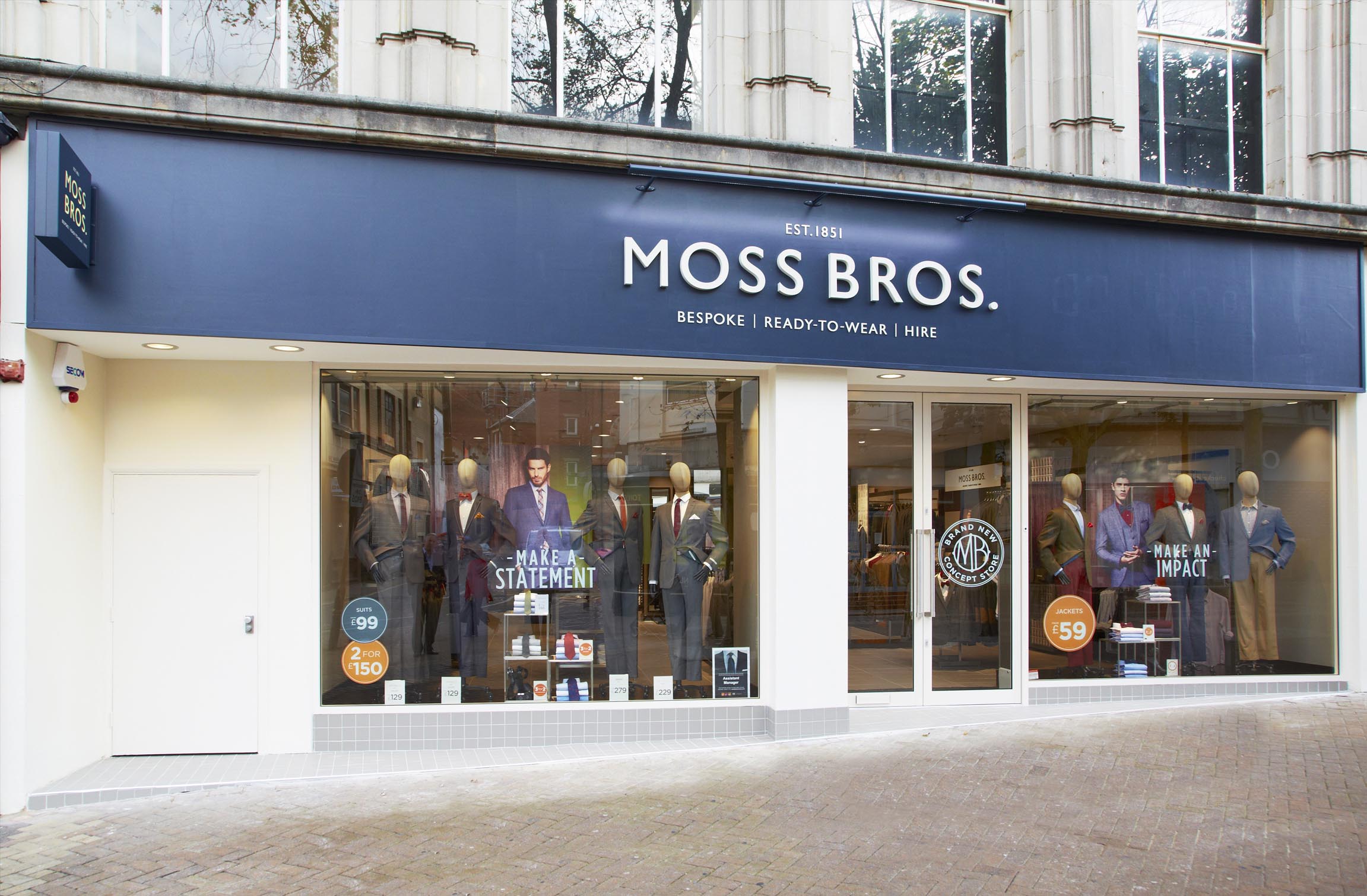 Moss Bros Northampton by 360 Interiors, Shopfitters, Coventry, West